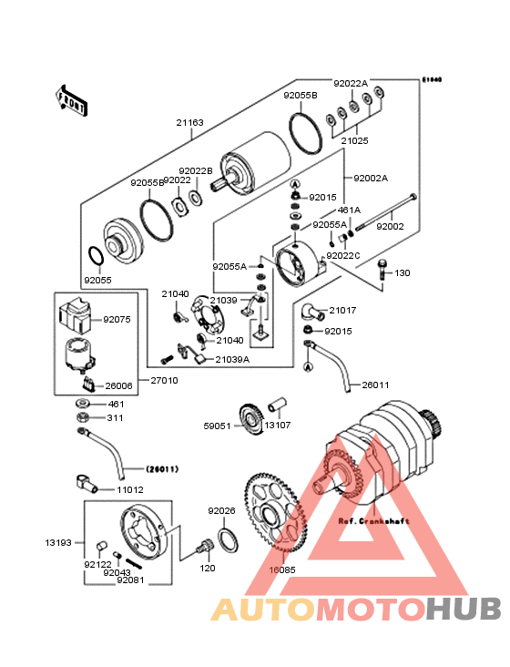 Starter motor/starter clutch