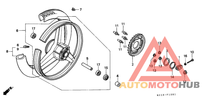 Rear wheel complete assy