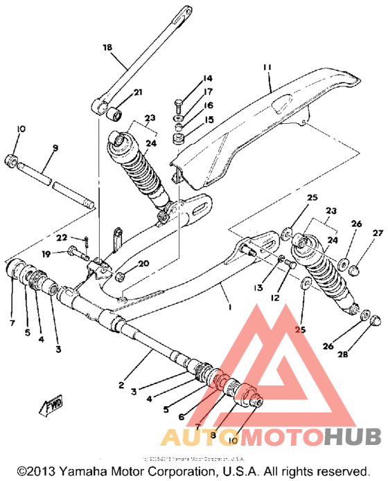 Rear arm - rear cushion - chain case