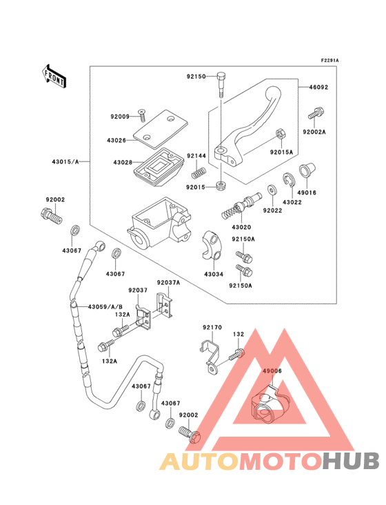 Front master cylinder(kx500-e6/e7/e8)