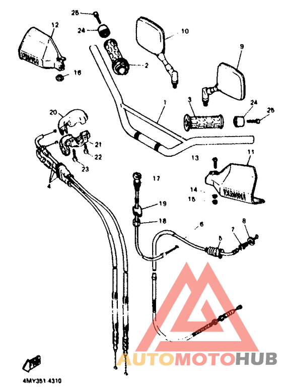 Steering handle. cable