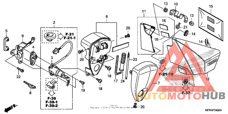 Side cover + tools + combination switch
