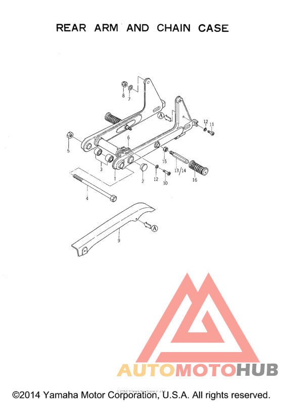 Rear arm and chain case
