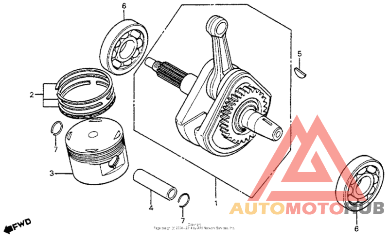 Crankshaft + piston 83-84