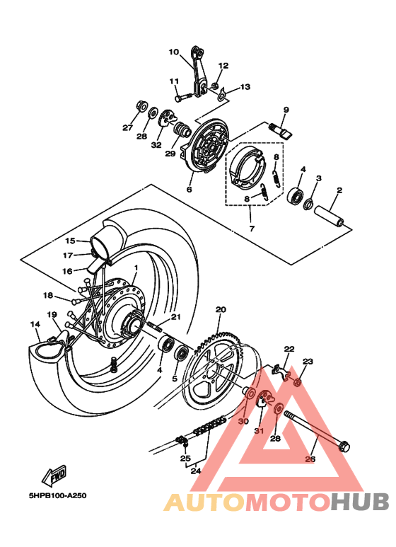 Rear wheel complete assy