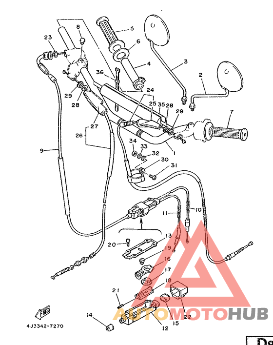 Steering handle. cable
