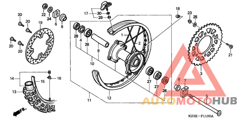 Rear wheel complete assy