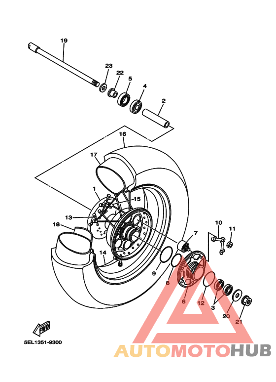Rear wheel complete assy