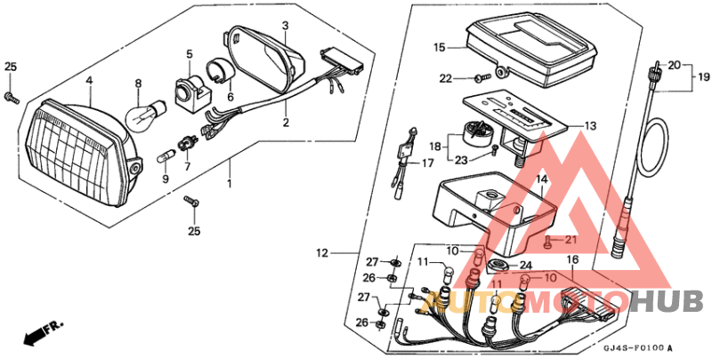 Headlight/speedometer