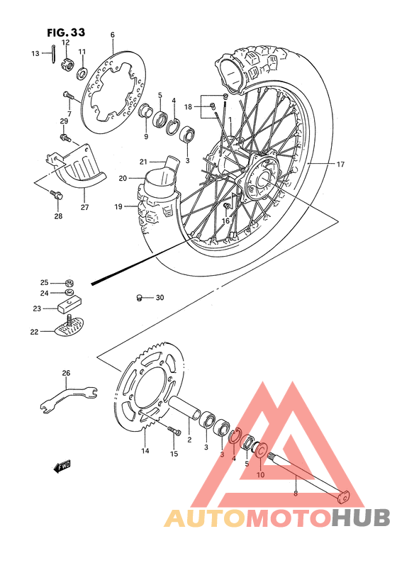 Rear wheel complete assy