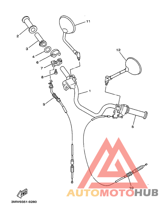 Steering handle. cable