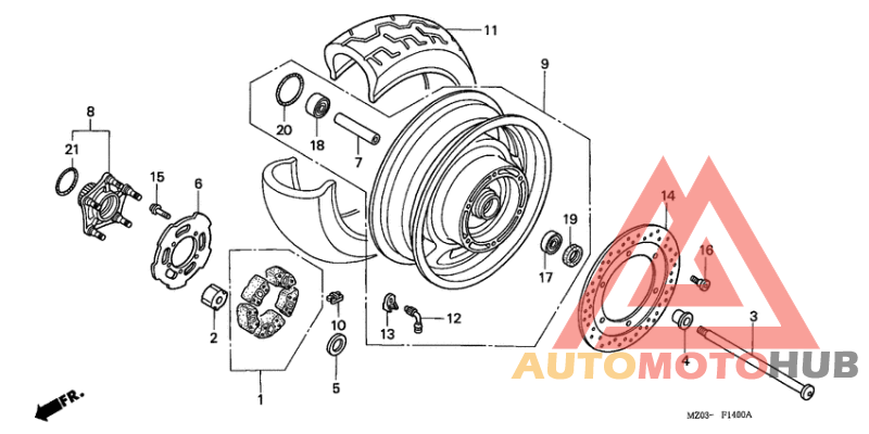 Rear wheel complete assy