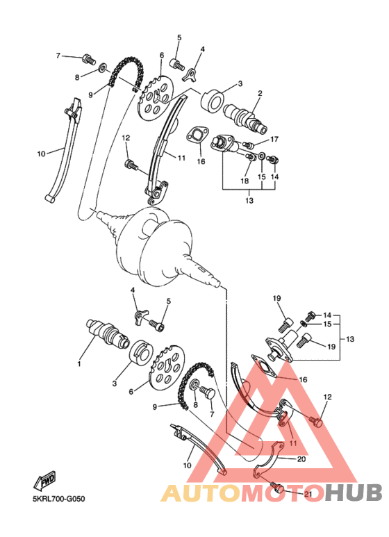 Распределительный вал и цепь