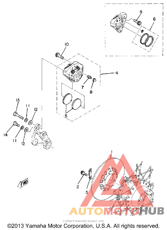 Rear disc brake - caliper