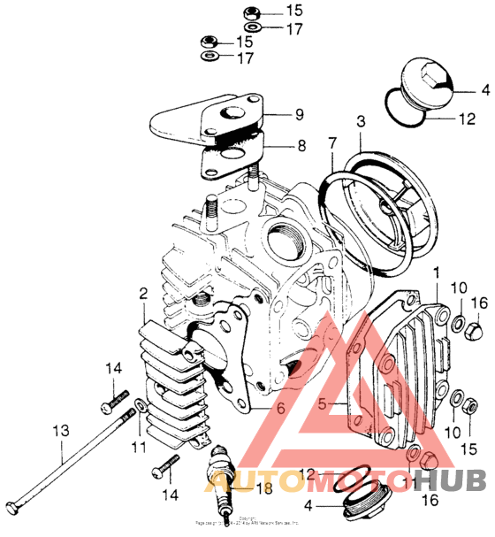 Cylinder head cover + sparkplug