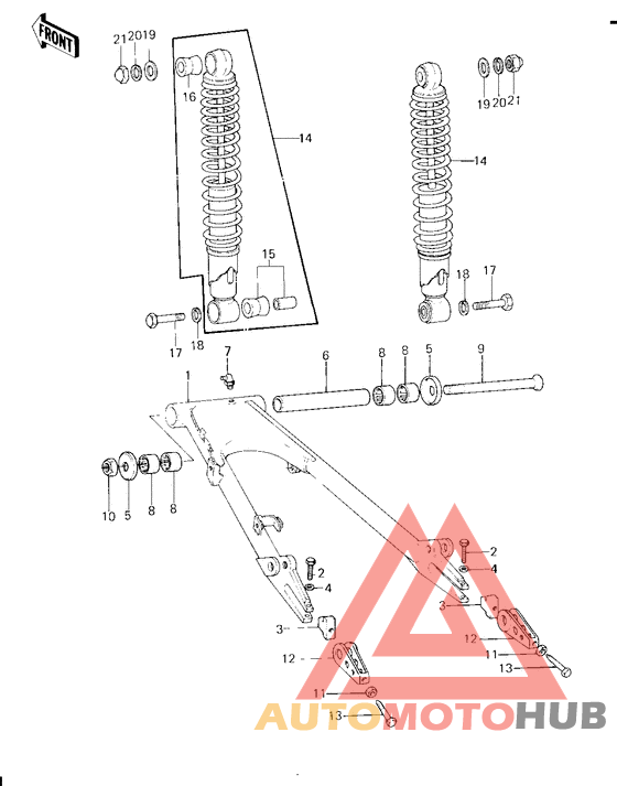 Swing arm/shock absorbers