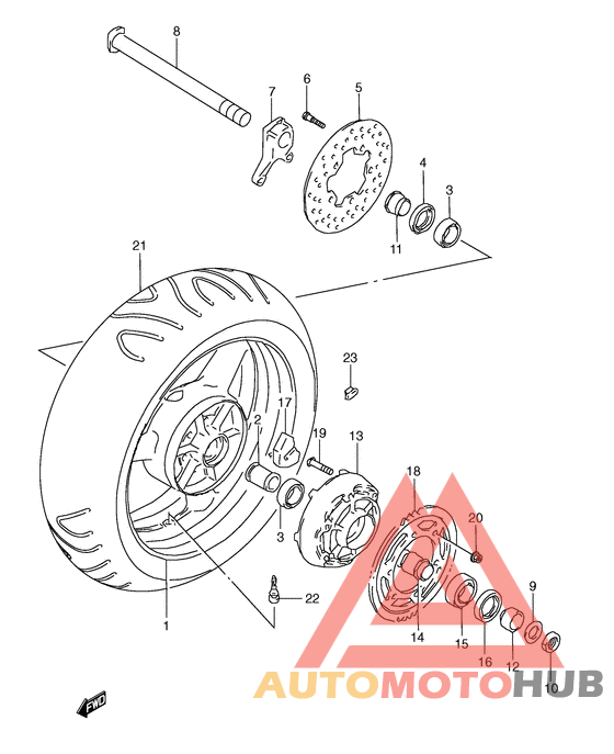 Rear wheel complete assy