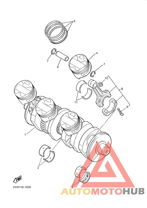 Vilebrequin. piston