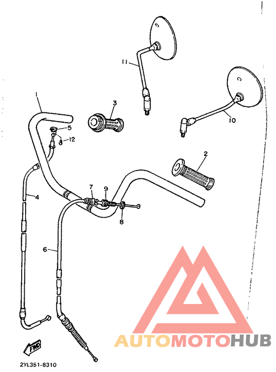 Steering handle. cable