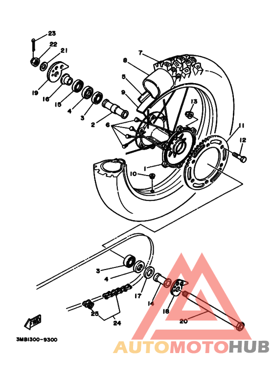 Rear wheel complete assy