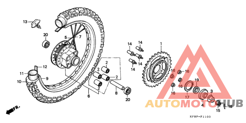 Rear wheel complete assy