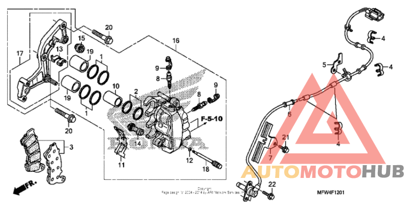 Front brake caliper (vt1300csa)