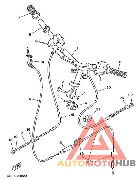 Steering handle. cable