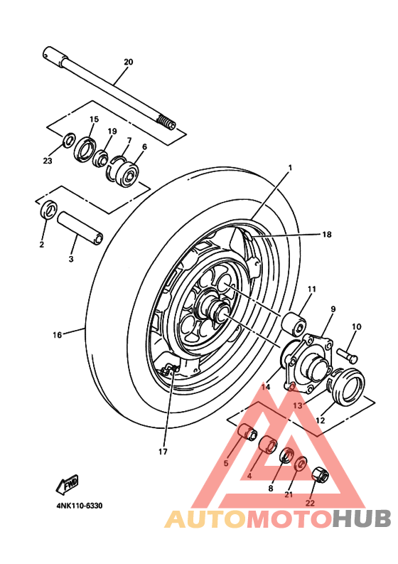 Rear wheel complete assy