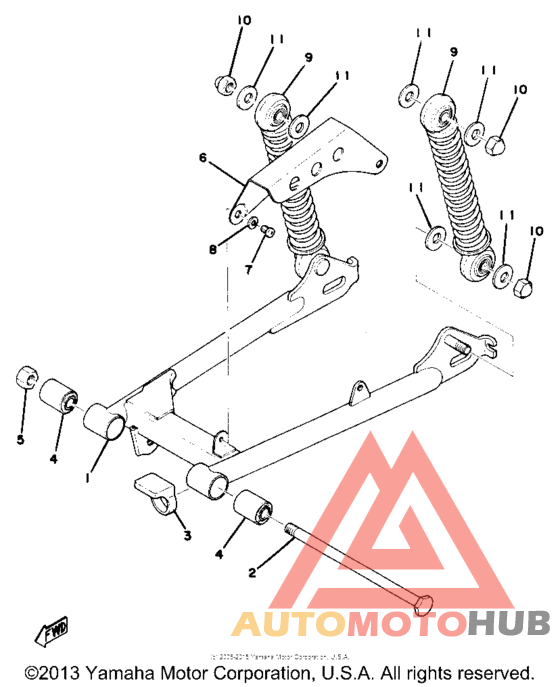 Rear arm - rear cushion - chain case