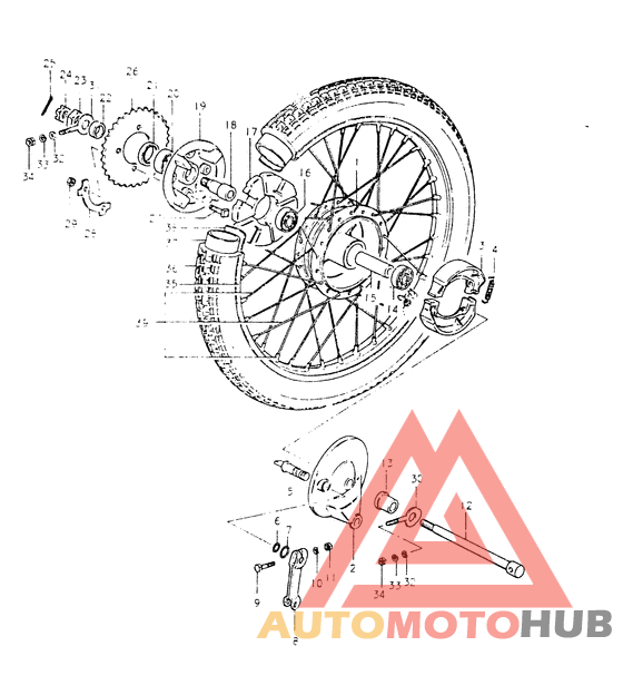 Rear wheel complete assy