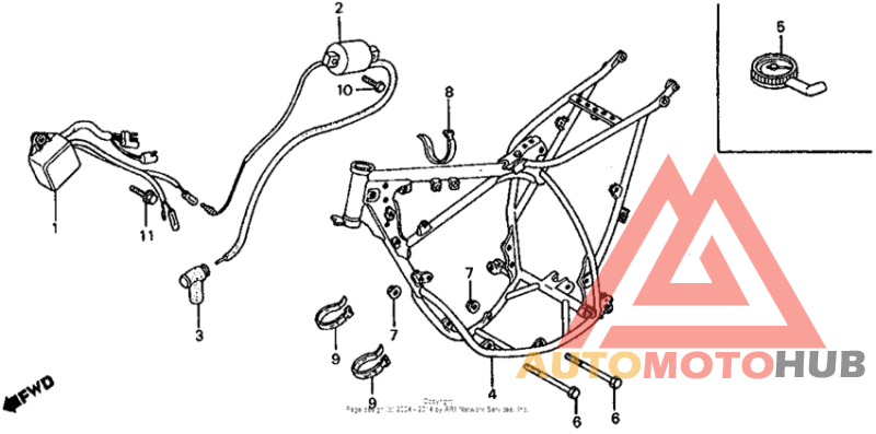 Frame + ignition coil 83