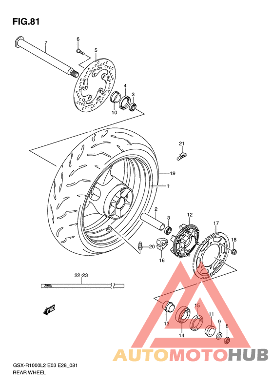 Rear wheel complete assy