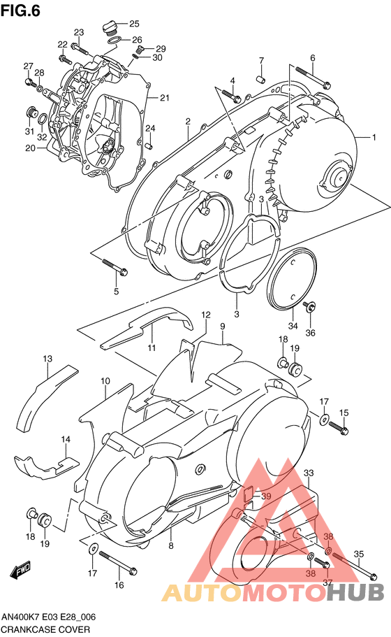 Crankcase cover ass`y  (v