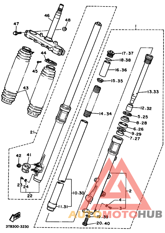 Front fork assy(ur silv