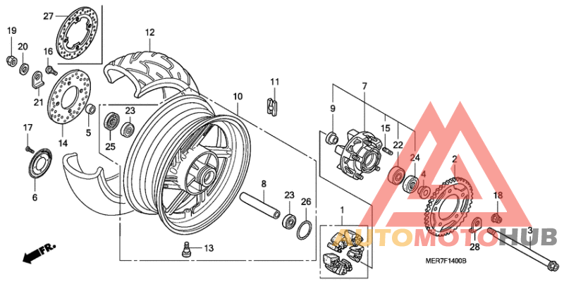 Rear wheel complete assy