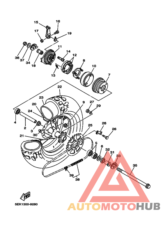 Rear wheel complete assy