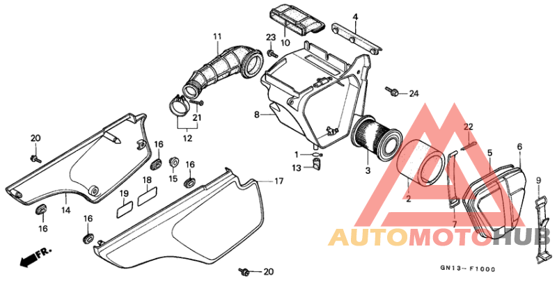Air cleaner/side cover