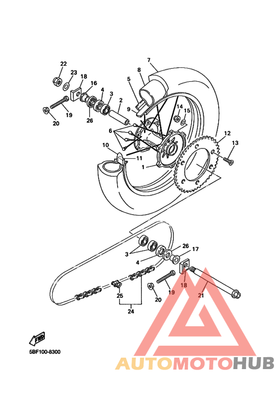 Rear wheel complete assy