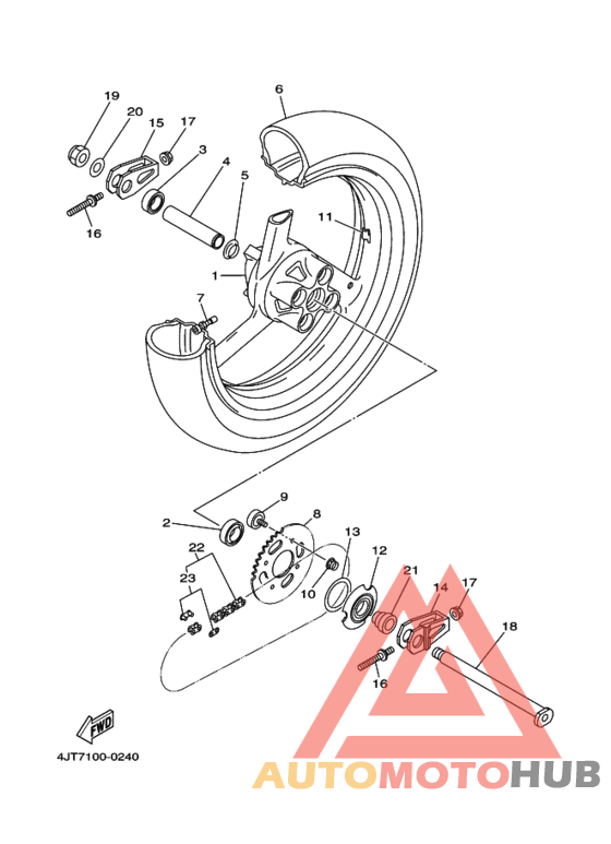 Rear wheel complete assy