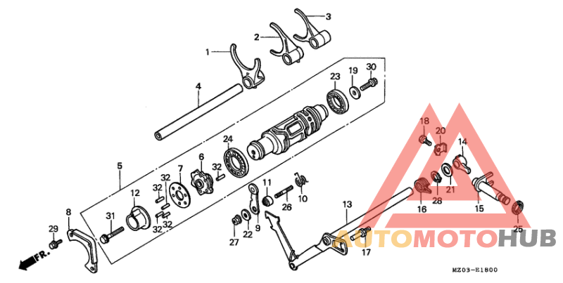 Shift drum/shift fork