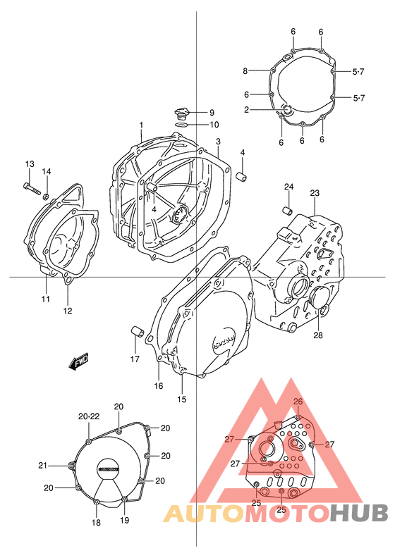 Crankcase cover ass`y  (v