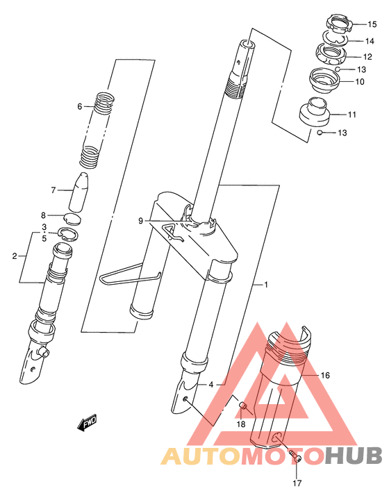 Вилка передней оси