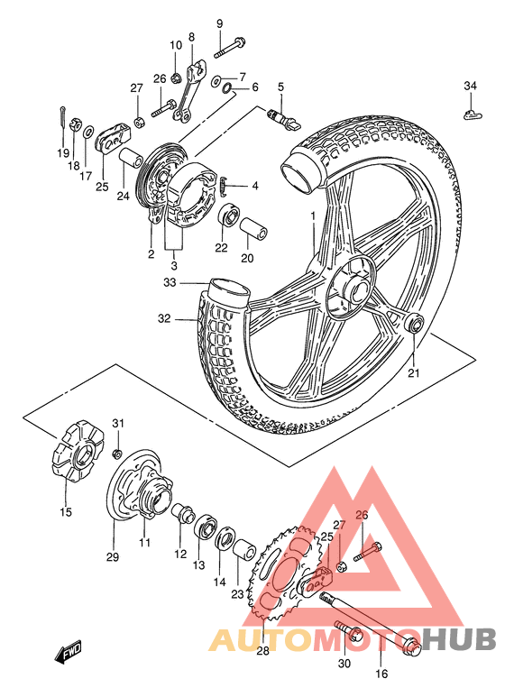 Rear wheel complete assy