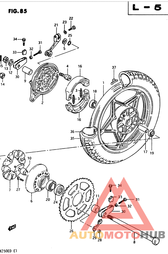 Rear wheel complete assy
