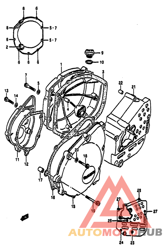 Crankcase cover ass`y  (v