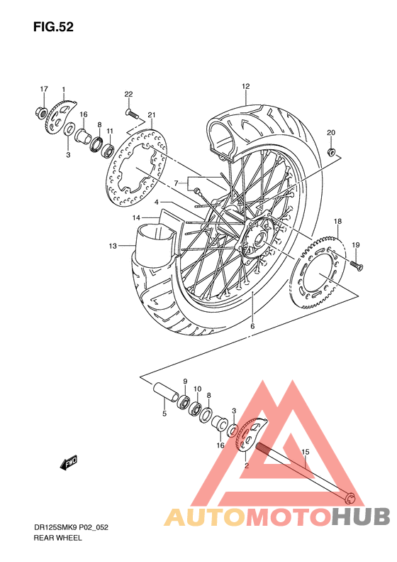 Rear wheel complete assy