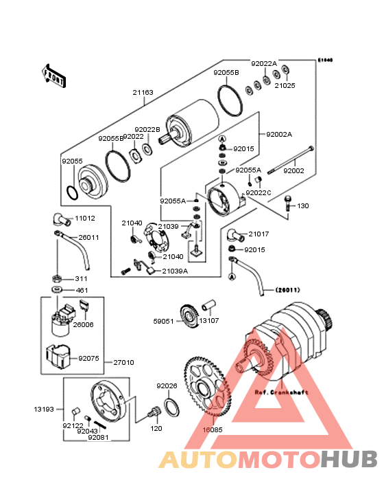 Starter motor/starter clutch