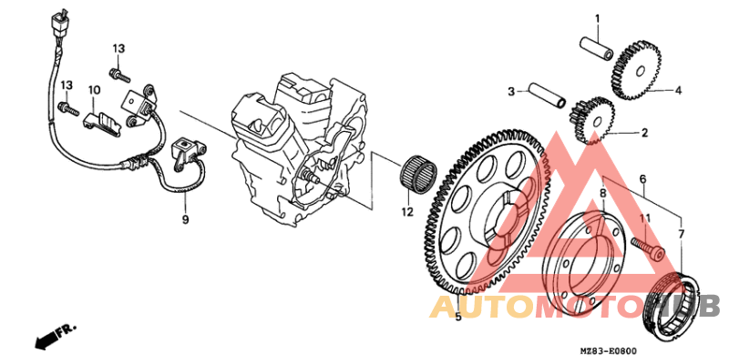 Pulse generator/ starting clutch