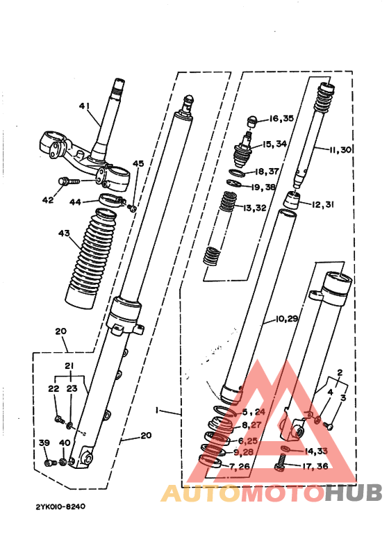 Front fork assy(ur silv