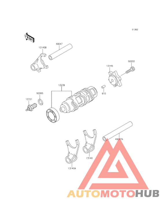 Gear change drum & forks